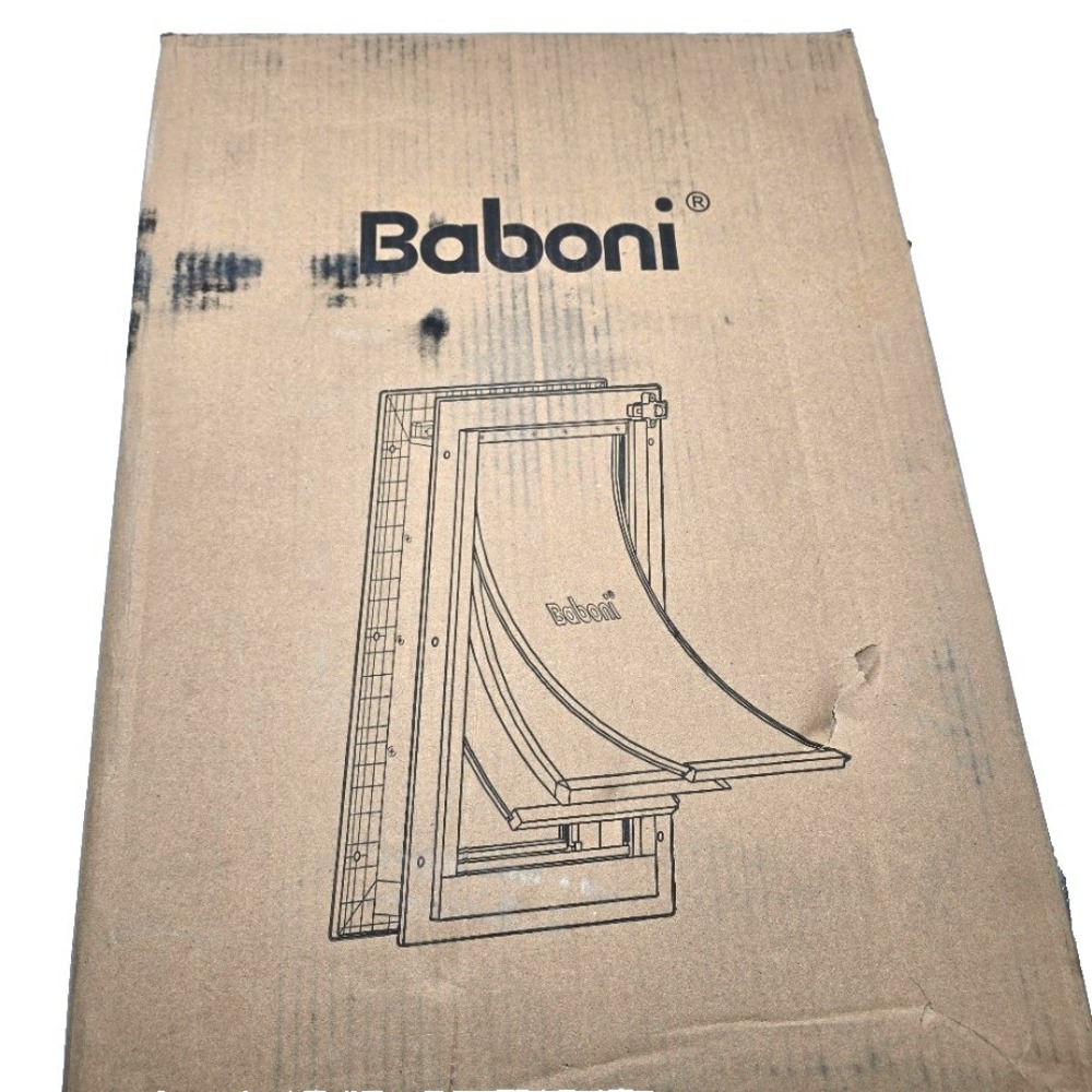 Baboni Large Pet Door 3 Flap Plastic Frame Dog Door 100Lb Interior Exterior